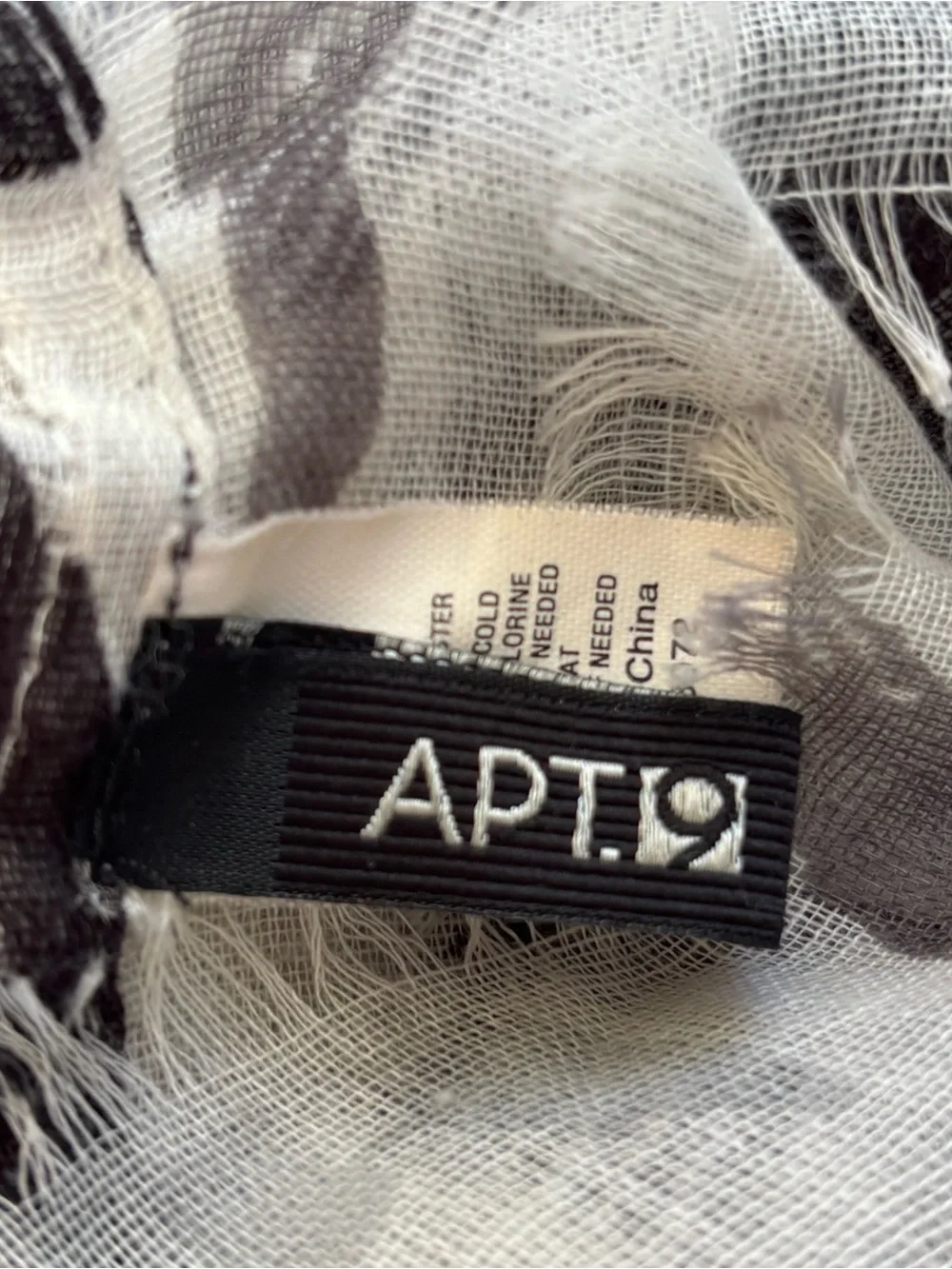 Apt 9 Infinity Scarf Black & White Symbols Cross
